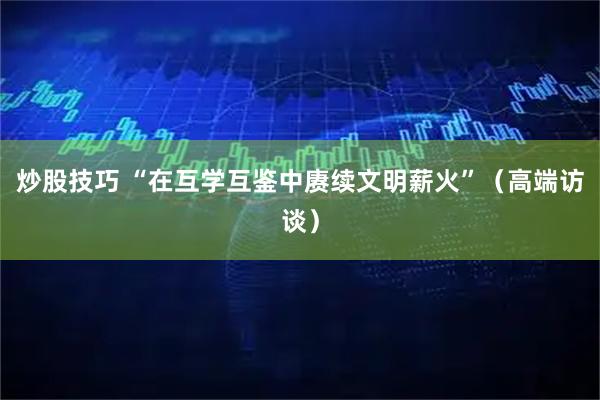 炒股技巧 “在互学互鉴中赓续文明薪火”（高端访谈）