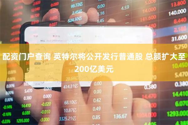 配资门户查询 英特尔将公开发行普通股 总额扩大至200亿美元